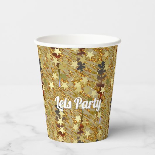 Dazzling Glitzy Sparkle Any Age Birthday Party 紙コップ (裏面)
