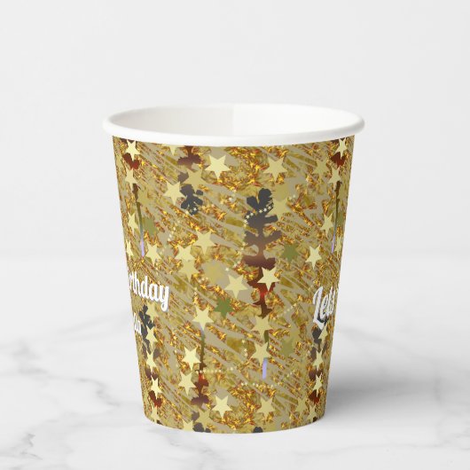 Dazzling Glitzy Sparkle Any Age Birthday Party 紙コップ (左)