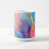 Dazzling Marble in Blues, Pinks, and Oranges コーヒーマグカップ (中央)