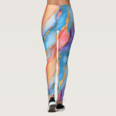 Dazzling Marble in Blues, Pinks, and Oranges レギンス (裏面)