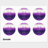  dazzling purple product label with diamond monogr ラウンドシール (シート)