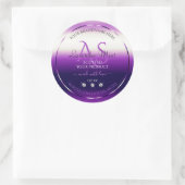  dazzling purple product label with diamond monogr ラウンドシール (バッグ)