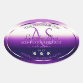  dazzling purple product label with diamond monogr 楕円形シール (正面)