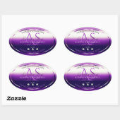  dazzling purple product label with diamond monogr 楕円形シール (シート)
