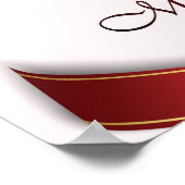 Dazzling Red, White and Golden Christmas Ornament ポスター (角)