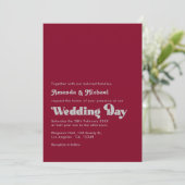 Dazzling Silver and Burgundy Typography Wedding 招待状 (スタンド正面)