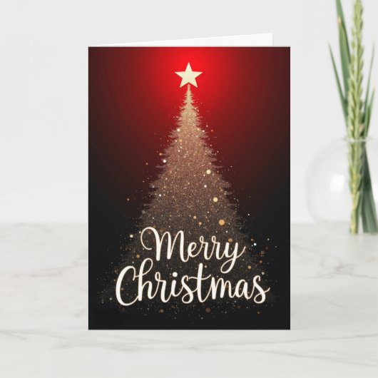 Dazzling Sparkle Tree Christmas card カード (正面)