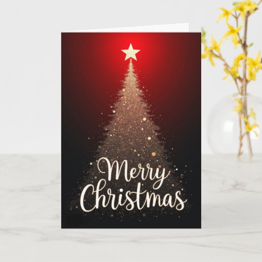 Dazzling Sparkle Tree Christmas card カード (黄色い花)