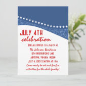 dazzling star  曲線  ７月４日パーティー招待、青 招待状 (スタンド正面)