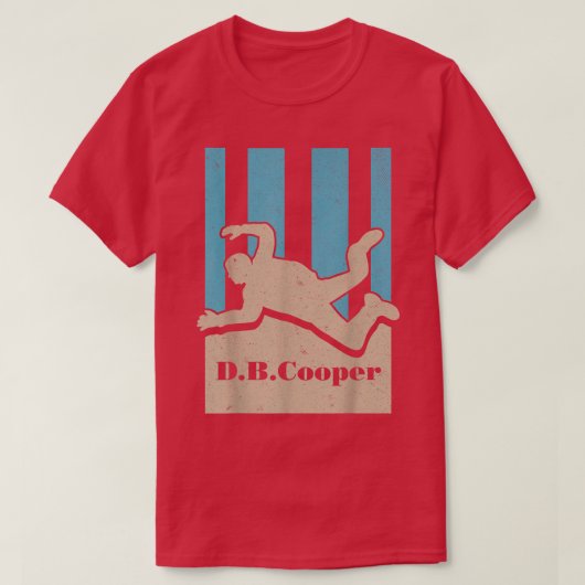 DBクーパー未解カッコいい決の謎レトロ都市 Tシャツ (デザイン正面)