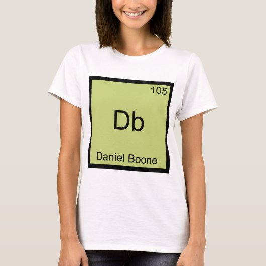 Db - ダニエル・ブーン おもしろ 化学 元素記号 tシャツ (正面)