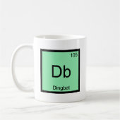 Db - ディングバット 化学元素記号 おもしろTシャツ コーヒーマグカップ (左)