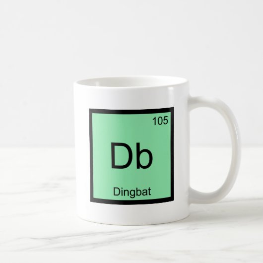 Db - ディングバット 化学元素記号 おもしろTシャツ コーヒーマグカップ (右)