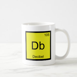 Db -デシベル化学要素の記号の騒音のティー コーヒーマグカップ