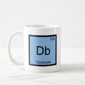 Db - データベース 化学元素記号 おもしろTシャツ コーヒーマグカップ (左)