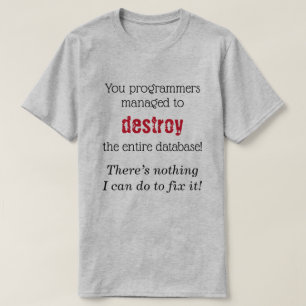 DB Admin: "それを固定するために私がしてもいい何もありません! " Tシャツ