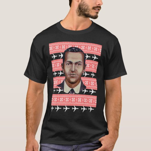 DB Cooper Ugly Christmas Sweater High Jacker Plane Tシャツ (正面)