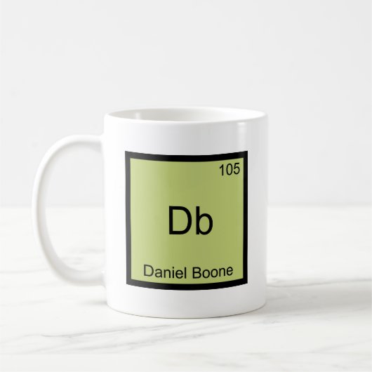 Db - Daniel Boone おもしろい Chemistry Elementシンボル コーヒーマグカップ (左)