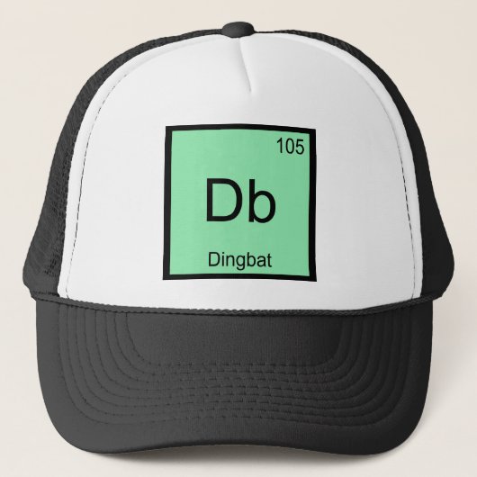 Db - Dingbat Chemistry ElementシンボルおもしろいT キャップ (正面)