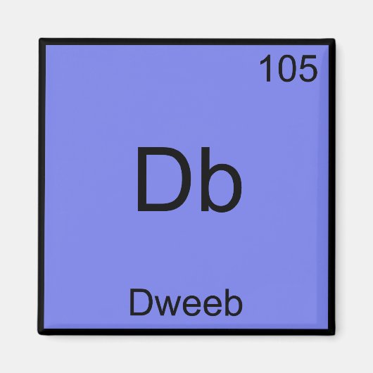 Db - Dweeb おもしろい Chemistry Elementシンボルティー マグネット (正面)
