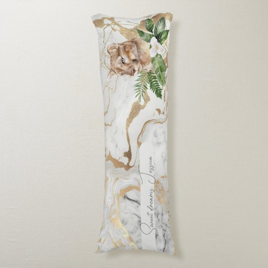 DBL面の美しい大理石のパターンとPuma ボディピロー (正面縦)