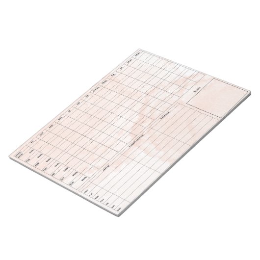 DBTデイリーカードメモ帳 – 40シートピンク ノートパッド (アングル)