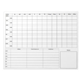 DBT標準ダイアリーカード前面 – 背面 – 空白の ノートパッド