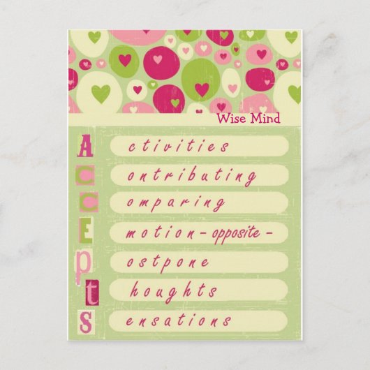 DBT Wise Mindが「受け入れる」 ポストカード (正面)