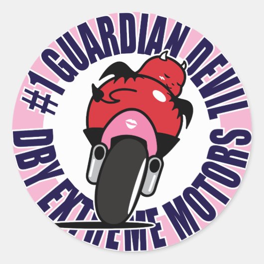 DBYエクストリームモーターズヴィンテージラッキーデビル2 ラウンドシール (正面)