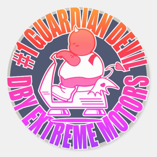 DBYエクストリームモーターズヴィンテージラッキーデビル ラウンドシール (正面)