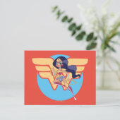 DCすごいヒーロー女子疑問に思女性 ポストカード (スタンド正面)