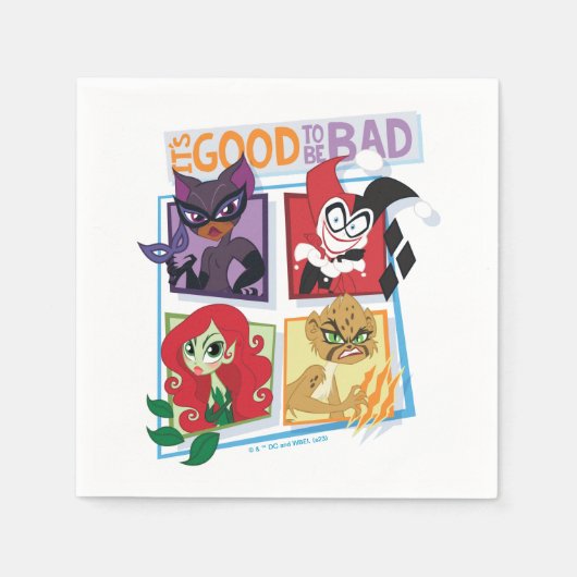 Dcすごい悪役の女の子悪いことは良い スタンダードカクテルナプキン (正面)