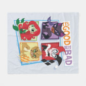 Dcすごい悪役の女の子悪いことは良い フリースブランケット (正面(横))