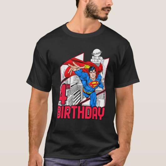 DCすごい漫画男すごい4歳の誕生日 Tシャツ (正面)