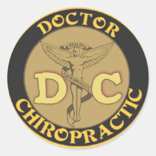 DCのロゴ- CHIROPRACTIC CADUCEUS博士 ラウンドシール