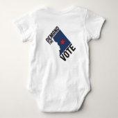 DCの女性のTを表して下さい ベビーボディスーツ (裏面)