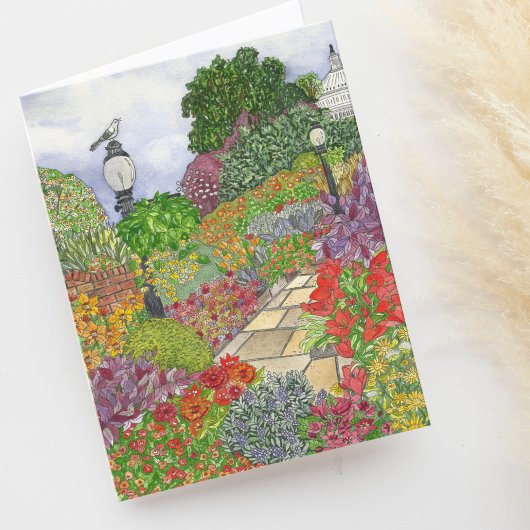 DCキャピトルとガーデンウォーター空白のカラー サンキューカード