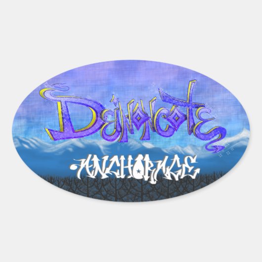 DCグラフィティ 楕円形シール (正面)