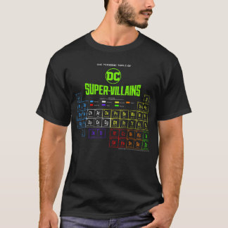 DCコミックスのスーパーヴィランズファミリーの周期表 Tシャツ