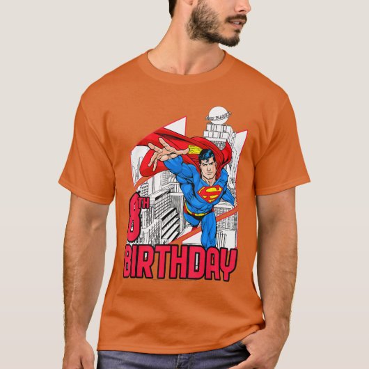 DCコミックス スーパーマン 8歳の誕生日 楽しい Tシャツ (正面)