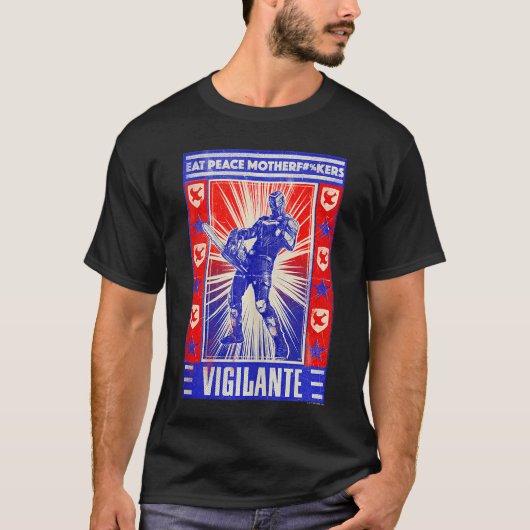DCコミックス ピースメーカー 自警団 チェーンソーポスター Tシャツ (正面)