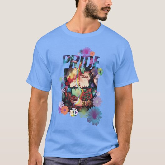 DCコミックス プライド ハーレイ・クインとポイズン・アイビーの花 Tシャツ (正面)
