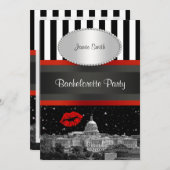 DCスカイラインBlk Wht Strp赤キスバチェロレッテ 招待状 (正面/裏面)