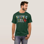 DCスーパーガールロゴコミックストリップ Tシャツ (正面フル)