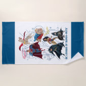 DCトリニティヒーロすごいー&ペット ビーチタオル (正面)