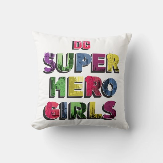 DCヒーロすごいガールズシティレタリング クッション (正面)