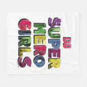 DCヒーロすごいガールズシティレタリング フリースブランケット (正面(横))