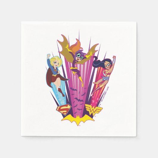 DCヒーロすごいガールズトリオ スタンダードカクテルナプキン (正面)