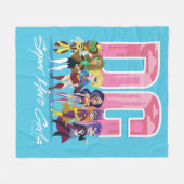 DCヒーロすごいガールズラインアップ フリースブランケット (正面(横))