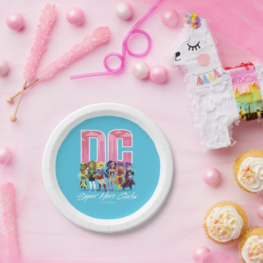DCヒーロすごいガールズラインアップ ペーパープレート (パーティー)